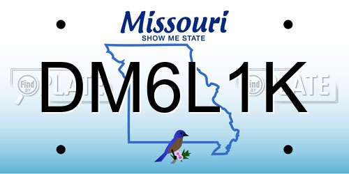 DM6L1K Missouri License Plate