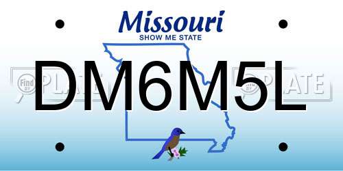 DM6M5L Missouri License Plate