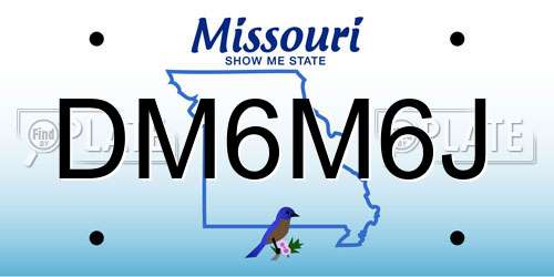 DM6M6J Missouri License Plate
