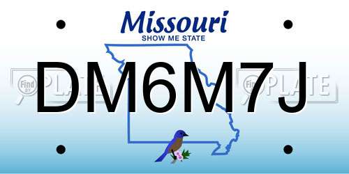 DM6M7J Missouri License Plate