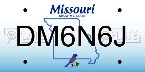 DM6N6J Missouri License Plate