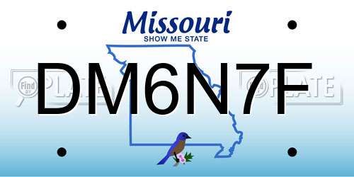 DM6N7F Missouri License Plate