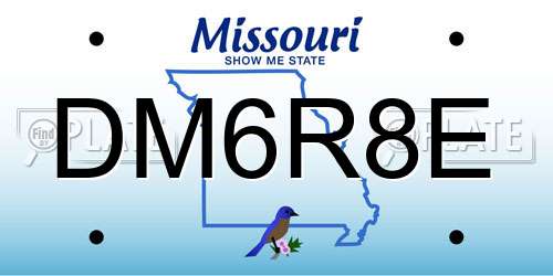 DM6R8E Missouri License Plate