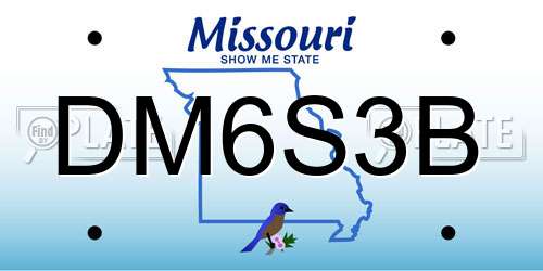 DM6S3B Missouri License Plate