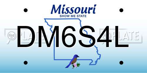 DM6S4L Missouri License Plate