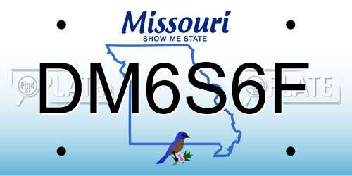 DM6S6F Missouri License Plate
