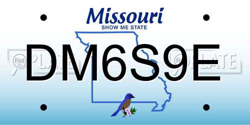 DM6S9E Missouri License Plate