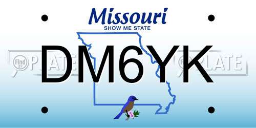 DM6YK Missouri License Plate