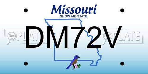 DM72V Missouri License Plate