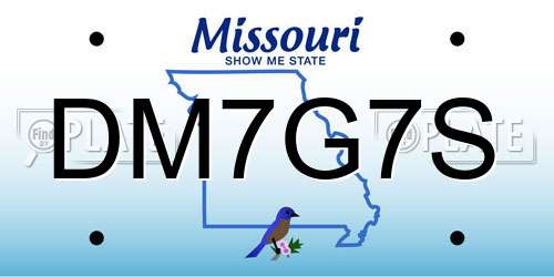 DM7G7S Missouri License Plate