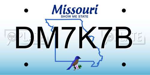 DM7K7B Missouri License Plate