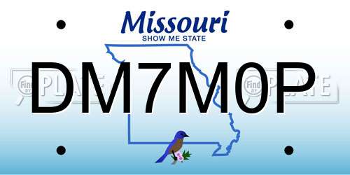 DM7M0P Missouri License Plate
