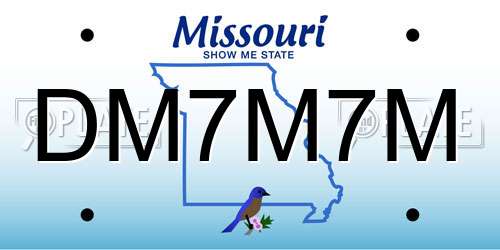 DM7M7M Missouri License Plate
