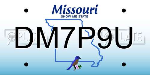 DM7P9U Missouri License Plate