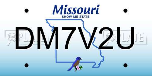 DM7V2U Missouri License Plate