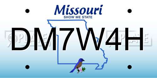 DM7W4H Missouri License Plate