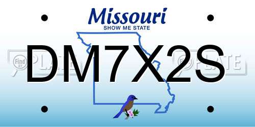 DM7X2S Missouri License Plate