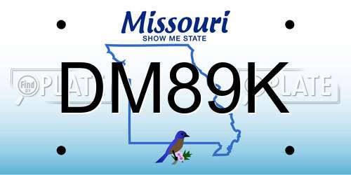 DM89K Missouri License Plate