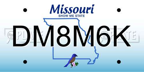DM8M6K Missouri License Plate