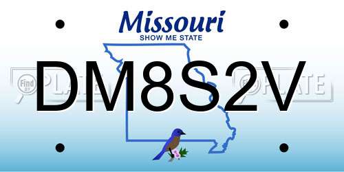 DM8S2V Missouri License Plate