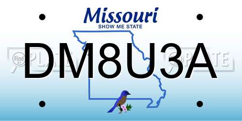 DM8U3A Missouri License Plate