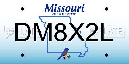 DM8X2L Missouri License Plate