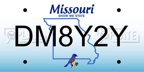 DM8Y2Y Missouri License Plate