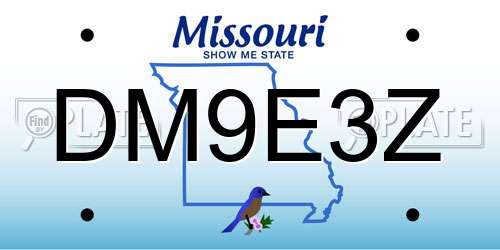 DM9E3Z Missouri License Plate