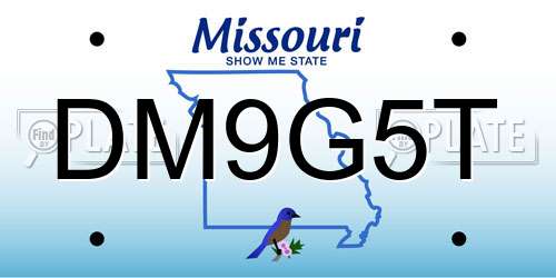 DM9G5T Missouri License Plate