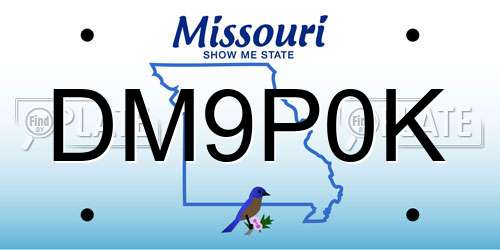 DM9P0K Missouri License Plate