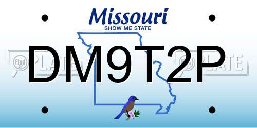 DM9T2P Missouri License Plate