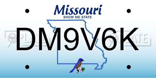 DM9V6K Missouri License Plate