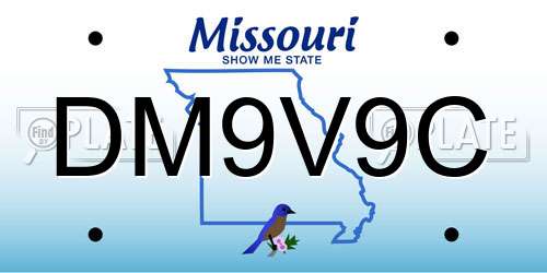 DM9V9C Missouri License Plate