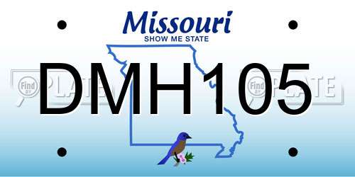 DMH105 Missouri License Plate