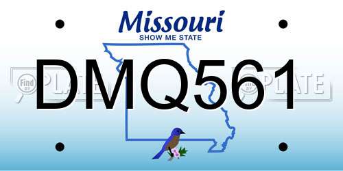 DMQ561 Missouri License Plate