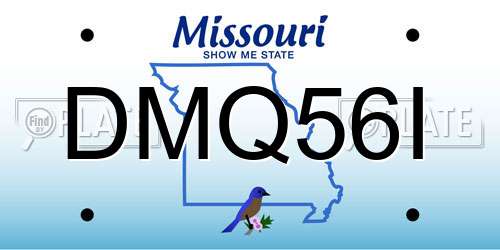 DMQ56I Missouri License Plate