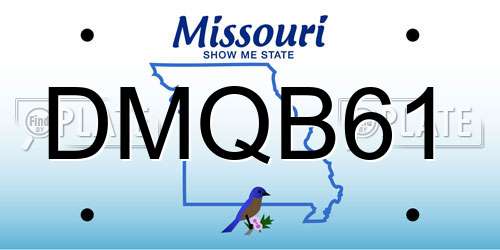 DMQB61 Missouri License Plate