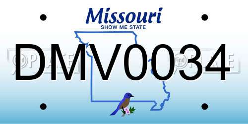 DMV0034 Missouri License Plate