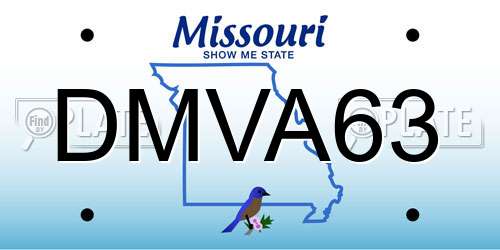 DMVA63 Missouri License Plate