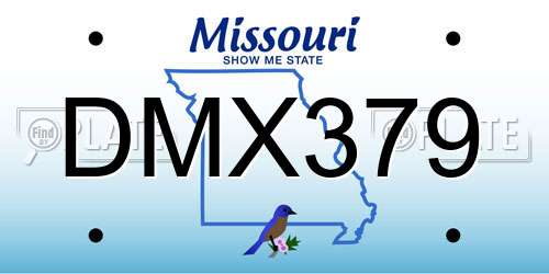 DMX379 Missouri License Plate