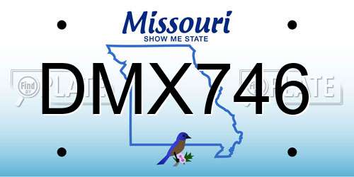 DMX746 Missouri License Plate