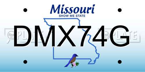 DMX74G Missouri License Plate