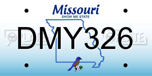 DMY326 Missouri License Plate