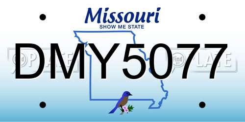 DMY5077 Missouri License Plate