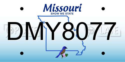 DMY8077 Missouri License Plate