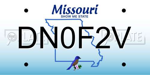 DN0F2V Missouri License Plate
