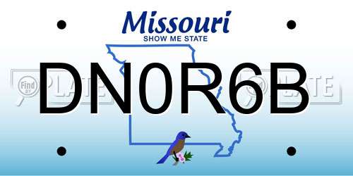 DN0R6B Missouri License Plate