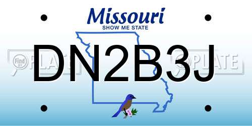 DN2B3J Missouri License Plate