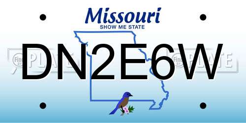 DN2E6W Missouri License Plate