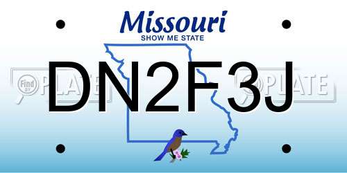 DN2F3J Missouri License Plate